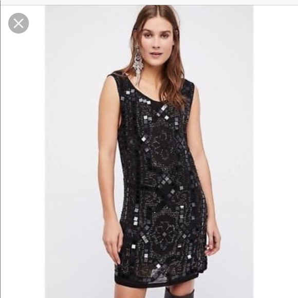 Free People Dresses Black Speakeasy Sequin Dress 8 Nwt Poshmark
